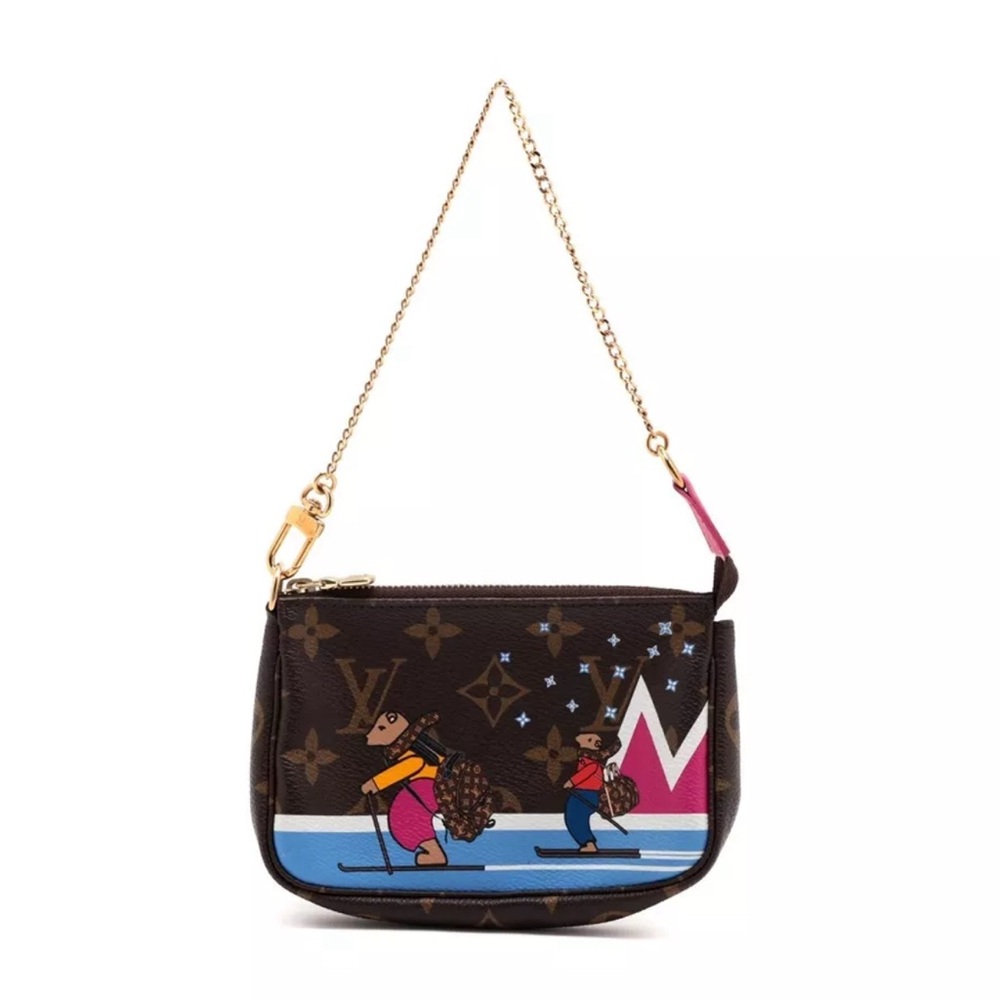Louis Vuitton Monogram Christmas 2018 Mini Bears Pochette Accessories M67769